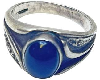 Sterling Silver Ring w Blue Stone