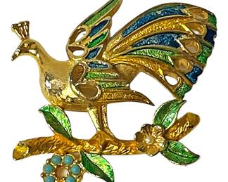 Vintage St. Labre Brightly Gilded Peacock
