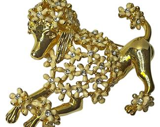 Vintage Gold Tone Poodle Brooch