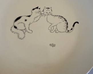 Dubout "Cat" dinner plates