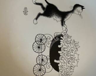 Dubout "Cat" dinner plates