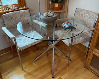 Glass top table w/2 chairs