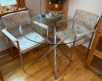 Glass top table w/2 chairs