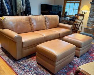 Leather sleep sofa by "American Leather"