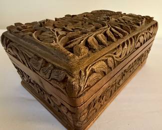 Carved wood puzzle box