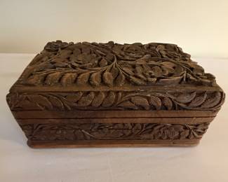 Carved wood puzzle box