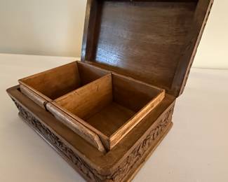 Carved wood puzzle box