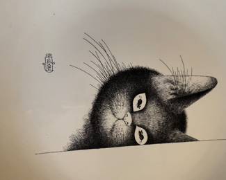 Dubout "Cat" dinner plates