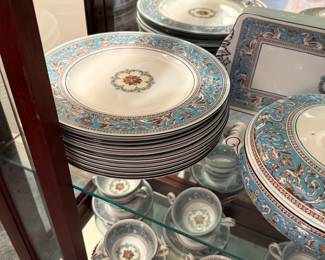 Wedgwood "Florentine" Turquoise china set - LARGE SET!