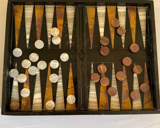 Stone backgammon set