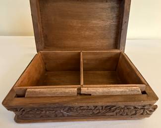 Carved wood puzzle box