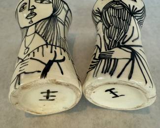 Modern painted pottery cups