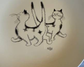 Dubout "Cat" dinner plates