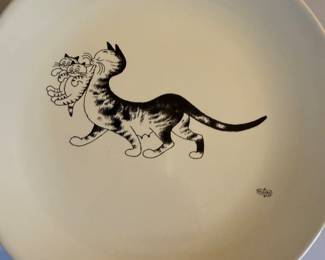 Dubout "Cat" dinner plates