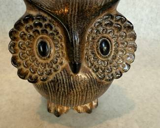 Pottery owl bank