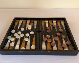 Stone backgammon set