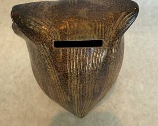 Pottery owl bank