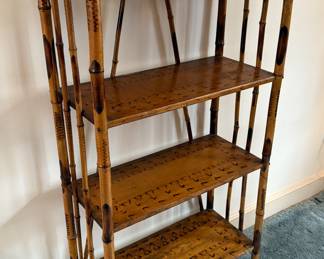 Vintage bamboo shelves