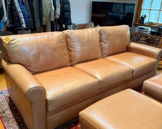 Leather sleep sofa by "American Leather"