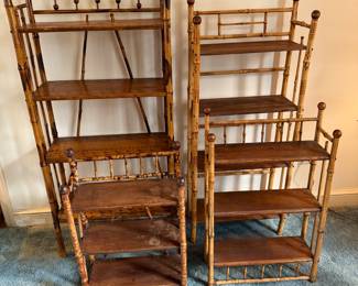 Vintage bamboo shelves