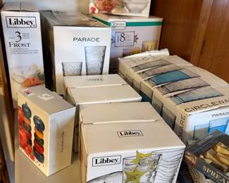 Glass sets - new in boxes