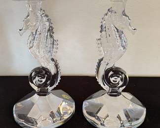 Waterford seahorse candlesticks