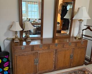 Modern "Founders" dresser & 2 mirrors