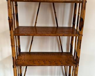 Vintage bamboo shelves