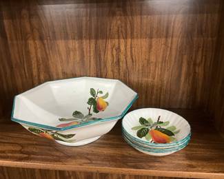 Villeroy & Boch Yorkshireware Fruit-Themed Serving Bowl & Fruit Bowls