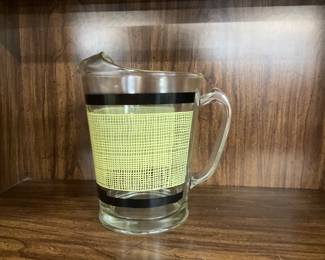 Hazel Atlas Yellow Burlap Pitcher