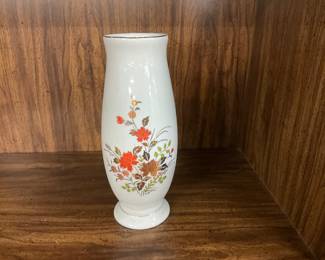 White Porcelain Asian Floral Vase
