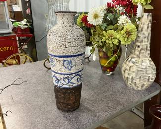 Asian Crackle Glazed Porcelain Vase