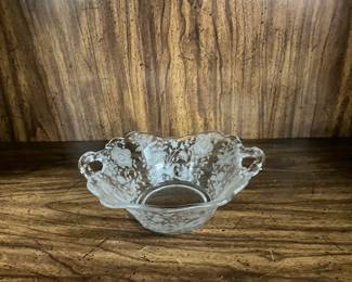 Cambridge Chantilly Etched Glass Crystal Jam or Bonbon Dish