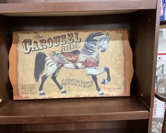 Wooden Coney Island NY Carosel Ride Sign