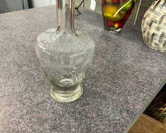 Toscany Etched Crystal Decanter with Stopper