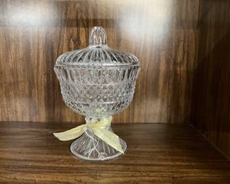 Fostoria Leonardo Crystal Pedestal Compote Candy Dish