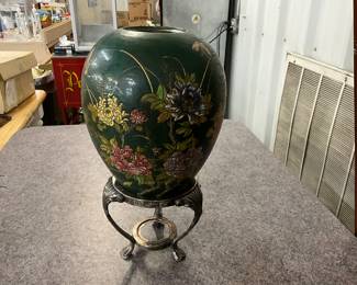 Ceramic Chinoiserie Urn or Vase