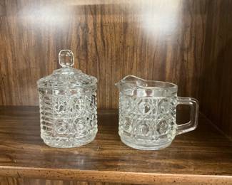 Federal Glass Windsor Creamer & Sugar Bowl Set