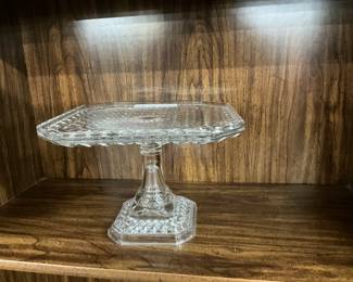 EAPG Square Glass Cake Stand