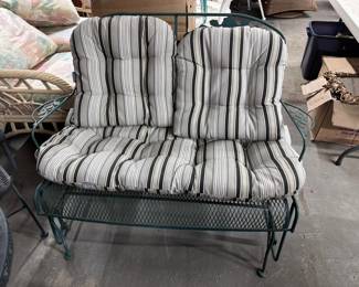 Metal Outdoor Glider with Cushions