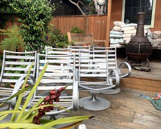 Six Tropitone Aluminum George Jetsen Patio Chairs 