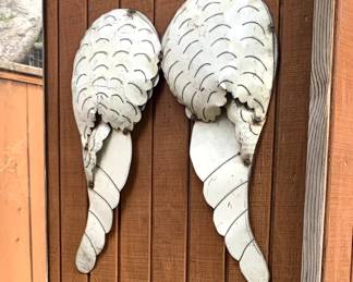 Repurposed Metal Angel Wings Wall Art