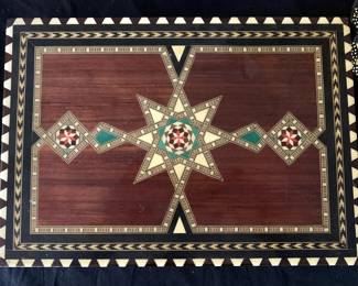 1950s Moorish Inlaid Marquetry Chess Board