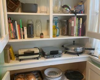 Misc Kitchen Equipment, Bowls, and Cookbooks