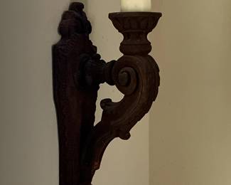Pair of Ceramic Gothic Candle Sconces