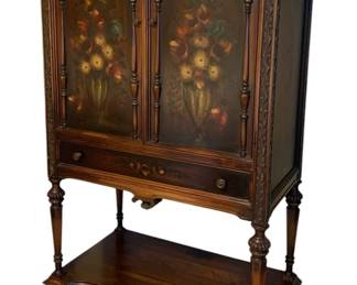 1880s Revival Period Painted Cabinet / Writing Desk