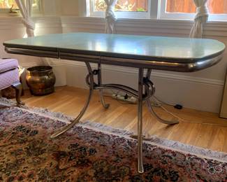 1950s 60” Formica Mint Green Dining Table