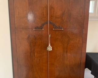 1930s Art Deco Burlwood Armoire