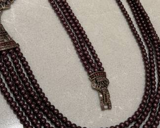 Heidi Daus Art Deco Master Clasp Pearl Necklace & Bracelet 