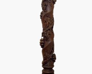 1940s Tall Mahogany Carved Plant Stands - Two Available